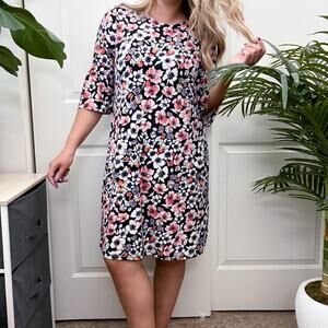 Alexandra + Oak Floral Dress Stretchy Half Sleeve